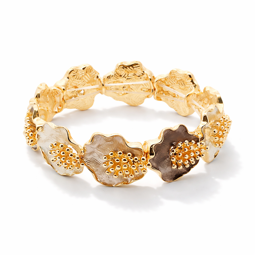 Armband elastisch Anemone Blüten Lilatöne Anemone Blumen Nickelfrei Amorino
