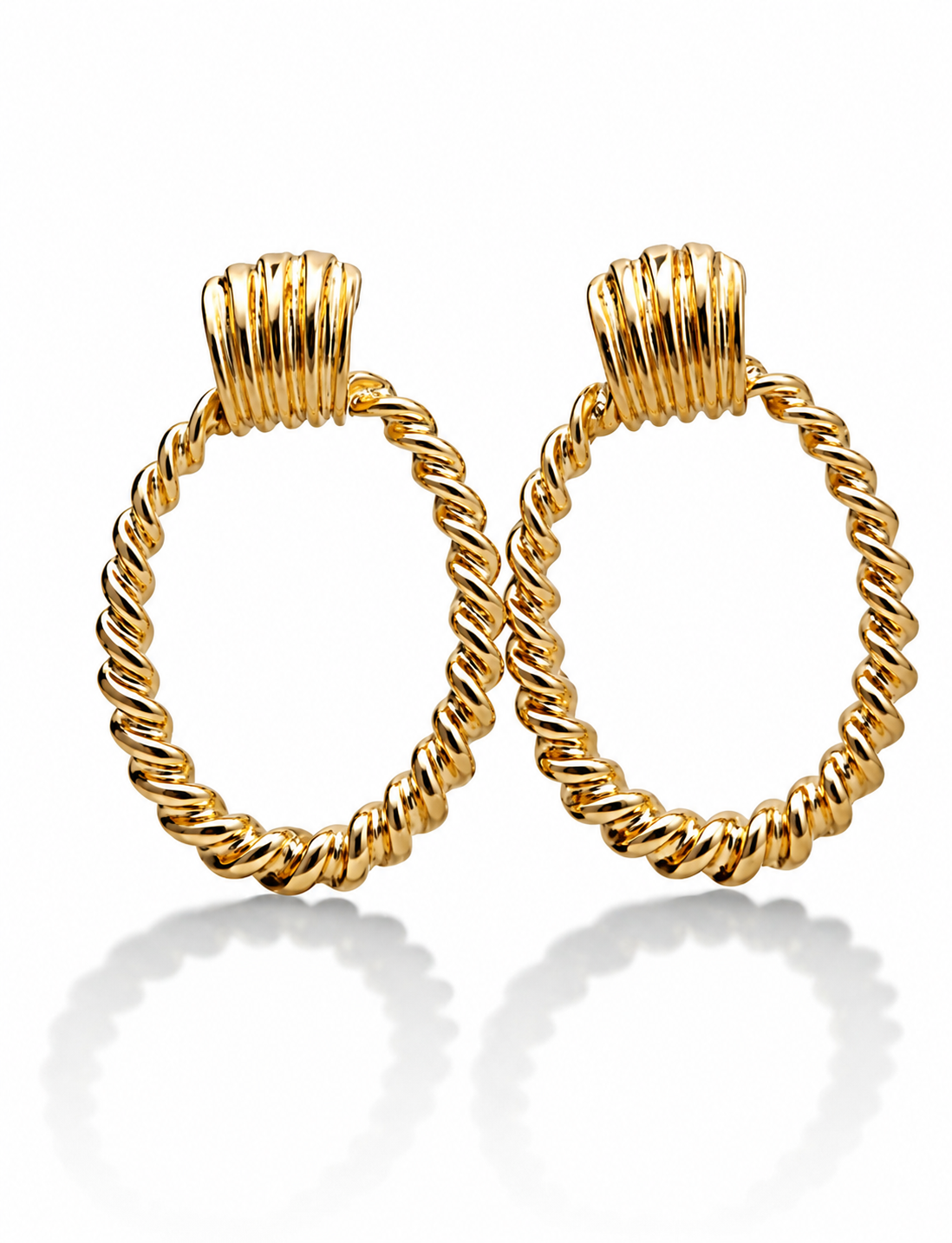 Ohrstecker gewellt Goldlegierung Ohrringe nickelfrei elegant Yehwang