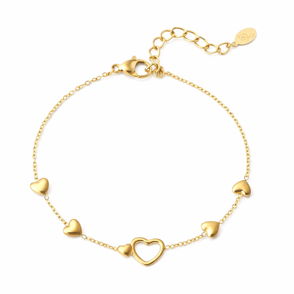 Armband „All you need is love“ Filigran Herzchen Liebe Romantik Nickelfrei Yehwang