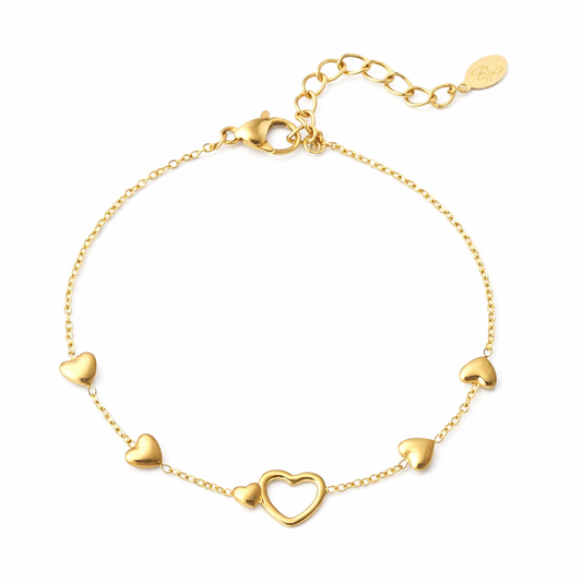 Armband „All you need is love“ Filigran Herzchen Liebe Romantik Nickelfrei Yehwang