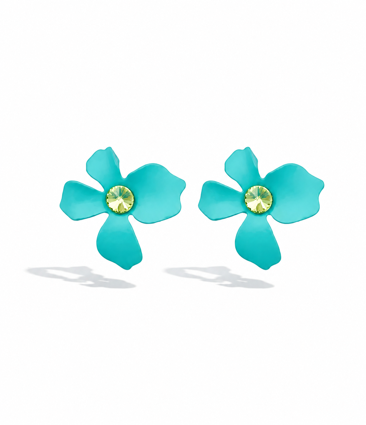Ohrstecker Ohrringe nickelfrei Schwarz Türkis Strass Blumen filigran Yehwang