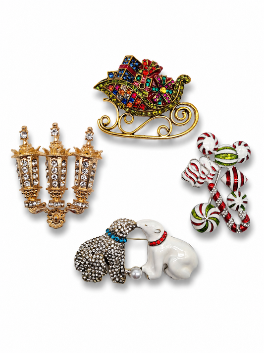 Brosche Modeschmuck Eisbär Süßigkeiten Geschenk weiß  Nussknacker weihnachten Winter
