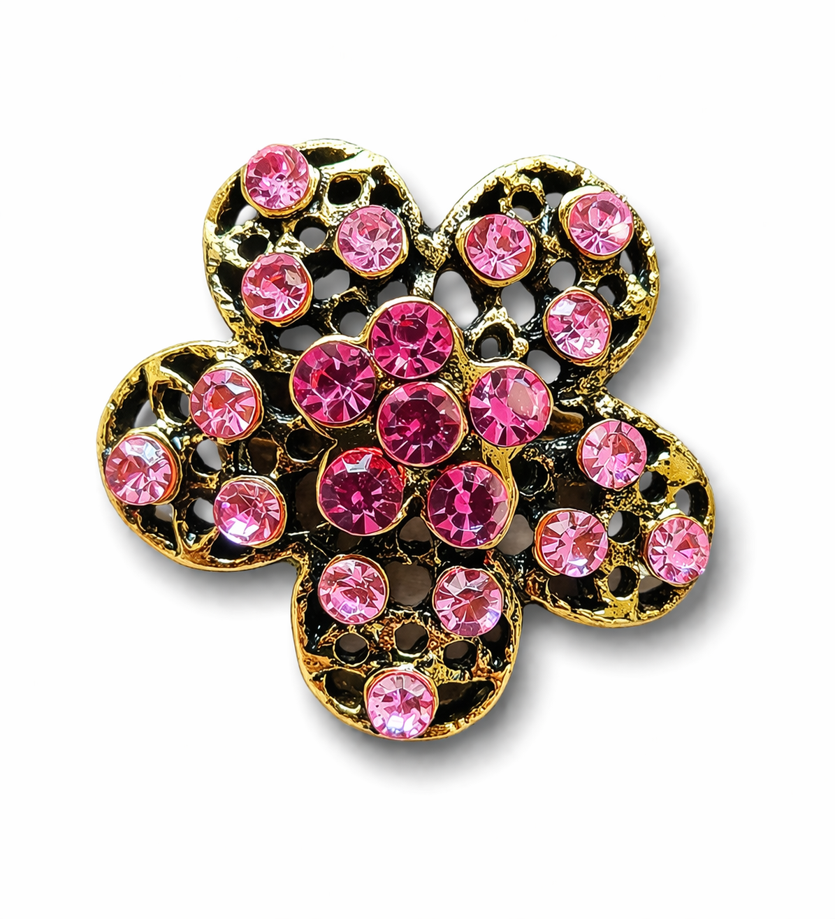 Brosche Rosa Blumen Blüten Süß kombinierbar Kragen Anstecknadel