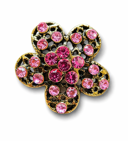 Brosche Rosa Blumen Blüten Süß kombinierbar Kragen Anstecknadel