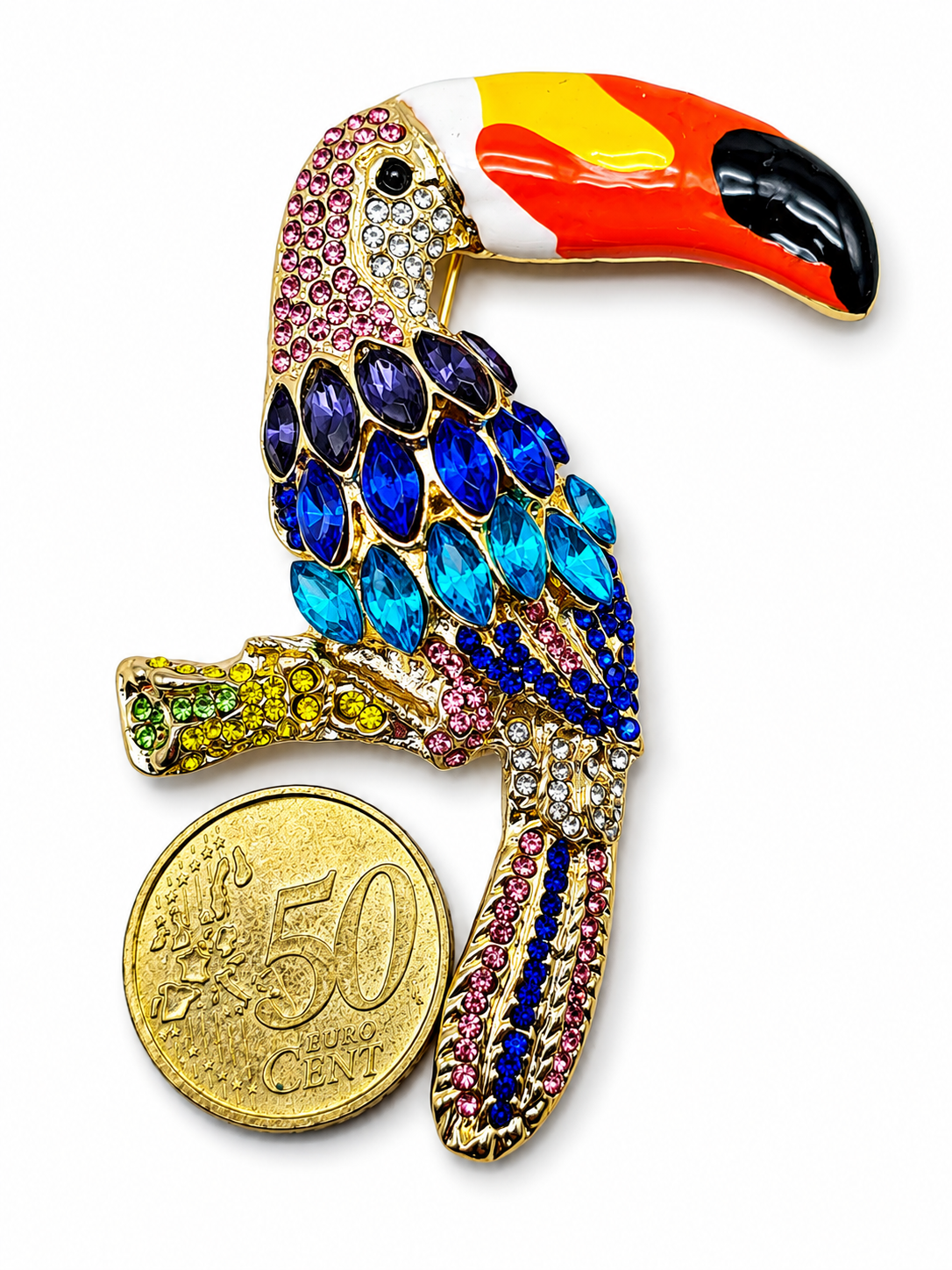 Brosche Kolibri Blau Pink Amazonas Vogel Vögel Trend hummingbird
