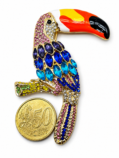 Brosche Kolibri Blau Pink Amazonas Vogel Vögel Trend hummingbird