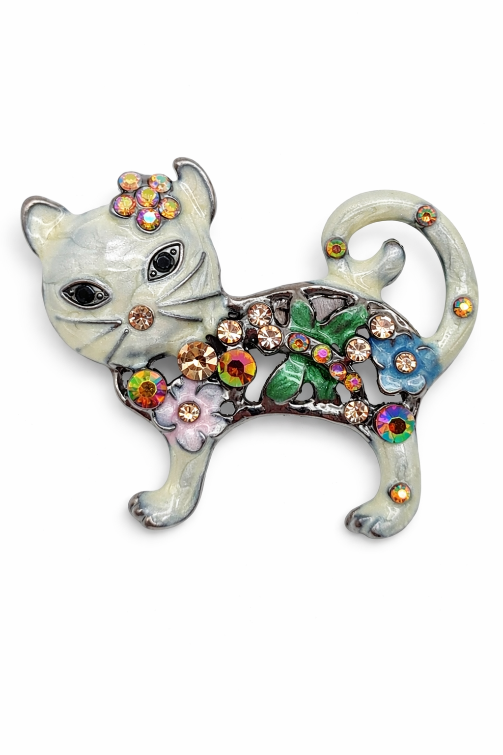 Brosche Katzen Bunt Elegant Perle Mode Anstecknadel Kitten Haustier