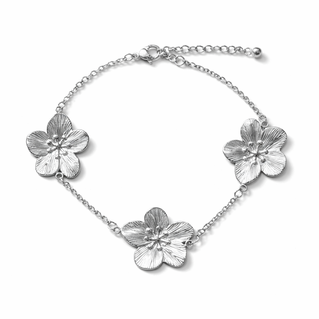 Armband filigranes Armband 3 Butterblumen Silber Goldfarben Elegant Amorino