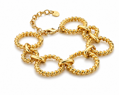 Armband Gliederarmband gedreht Matt Goldene Nickelfrei Biba