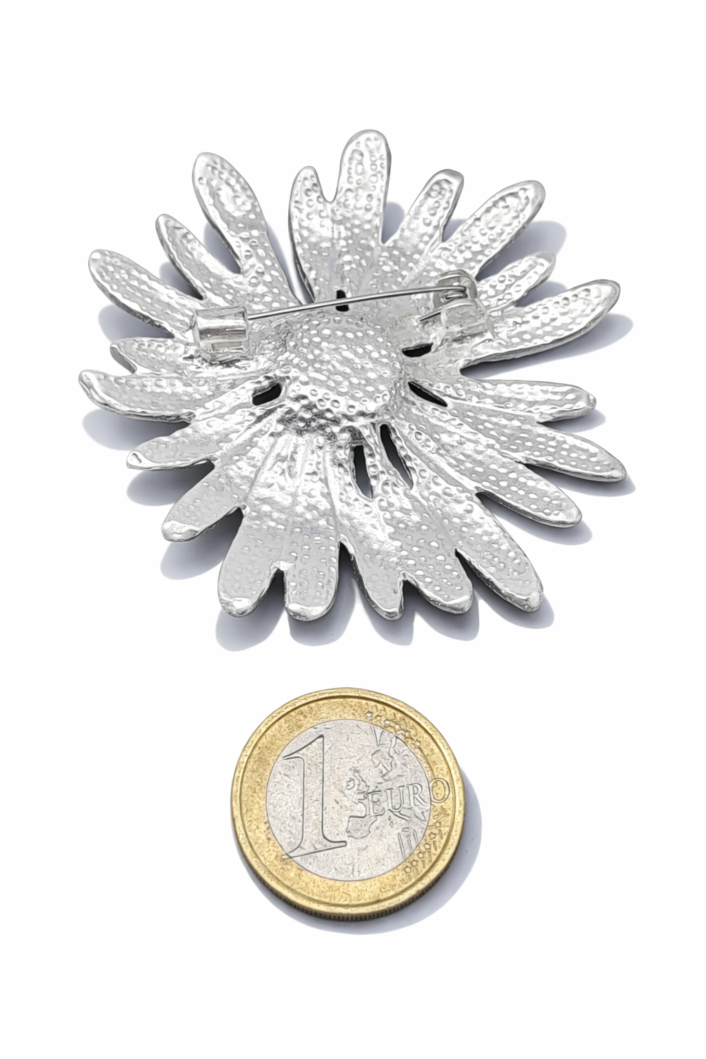 Brosche Vintage Gänseblümchen margeritte blume silberfarben biene wiese natur