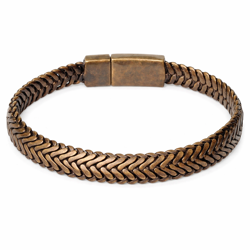 Armband Antik Brass Bronze farbenen Gliederkette Unisex Nickelfrei Biba