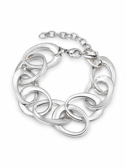 Biba Armband Gliederarmband Silberfarben matt used look nickelfrei modeschmuck