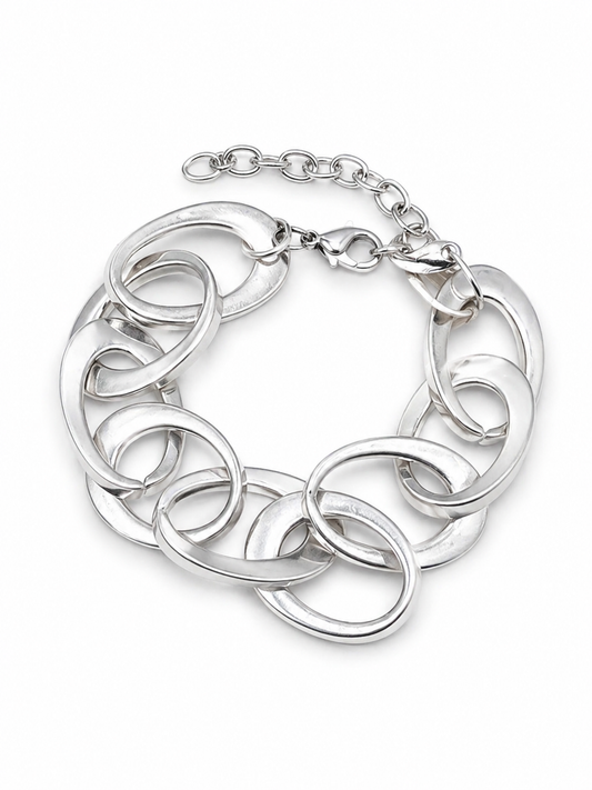 Biba Armband Gliederarmband Silberfarben matt used look nickelfrei modeschmuck