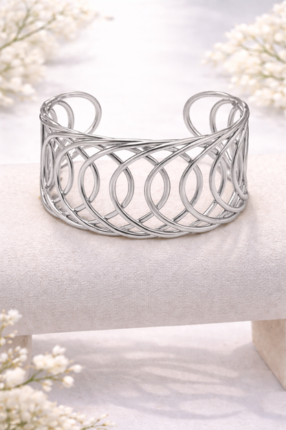 Armreif Silber Goldfarben Kreis Modern Trend Kombinierbar Nickelfrei Cosmos