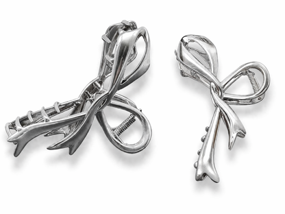 Haarspange mit Schleife in Silber oder in Goldfarben 11,5 cm Yehwang