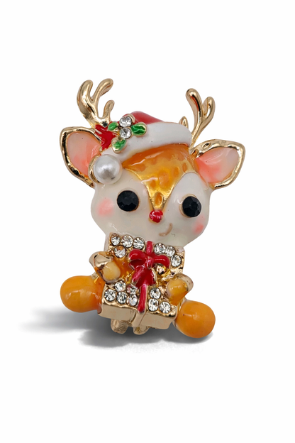Brosche modeschmuck schneemann silberfarben bärchen baby rentier weihnachten winter