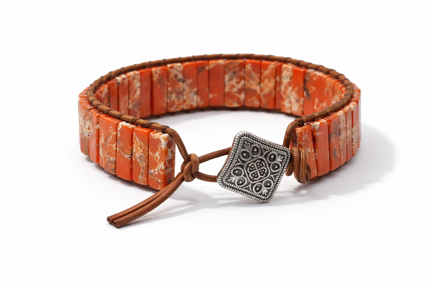 Armband Blumen Vintage Türkis Orange Nativ Nickelfrei Freundschaft Cosmos