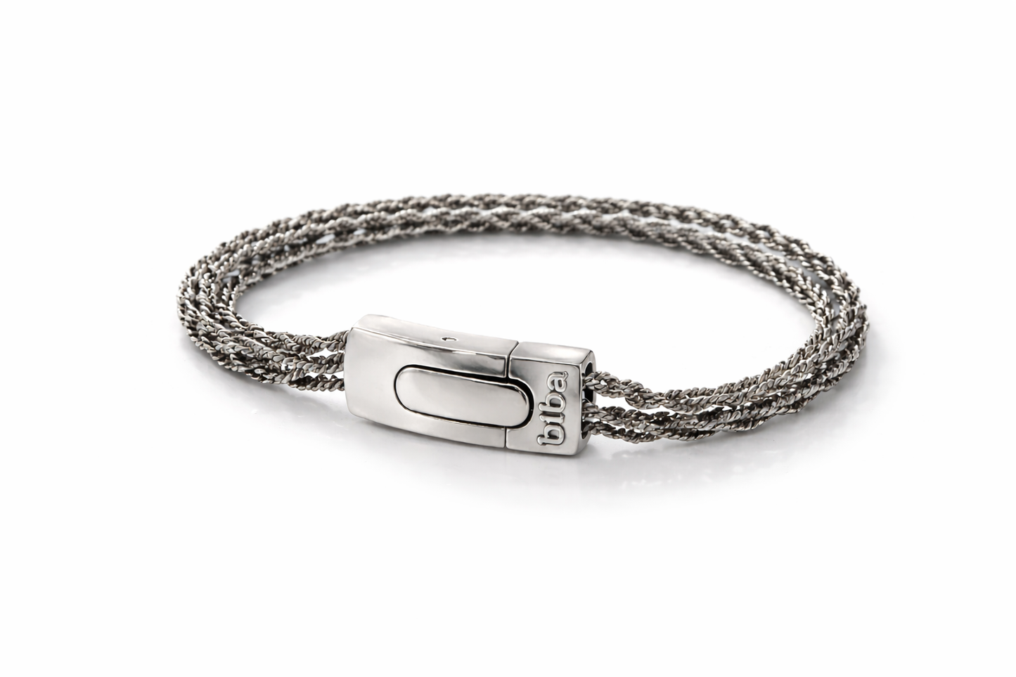 Armband Antik Silberfarben Dreifachkette mit Magnetverschluss Unisex Biba