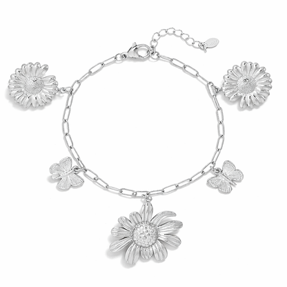 Armband „Botanical Bliss“ filigran Blumen Schmetterlinge Gold  Silberfarben Nickelfrei Yehwang