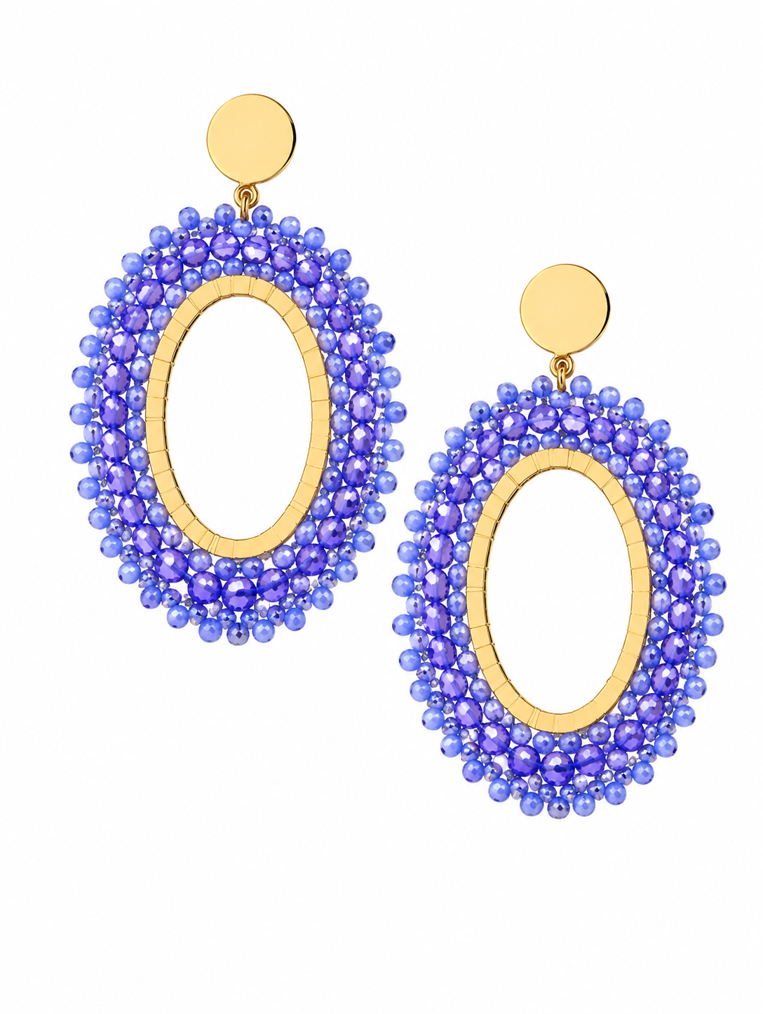 Ohrhänger Blush Oval Sommer Hellrosa Blau oder Weiß Statement Yehwang