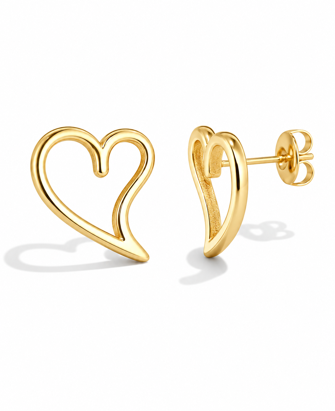 Ohrstecker Herzstecker goldfarben Liebe Romantik Herz Ohrringe Yehwang