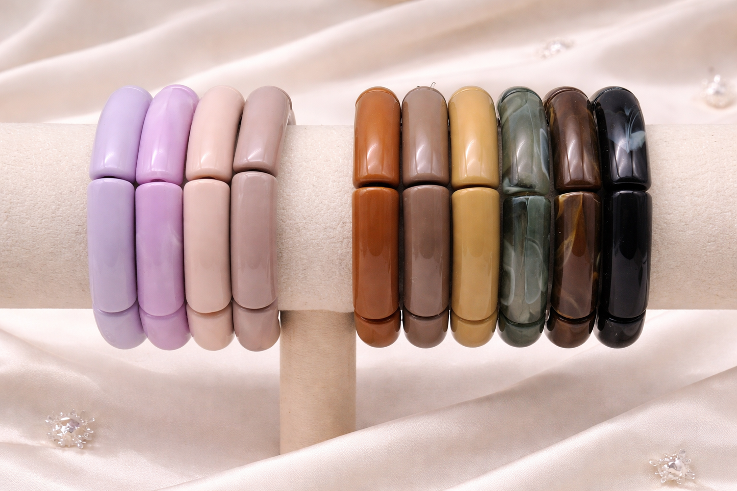 Armband elastisch Retro nickelfrei Acryl verschiedene Farben Trend 2026 Yehwang