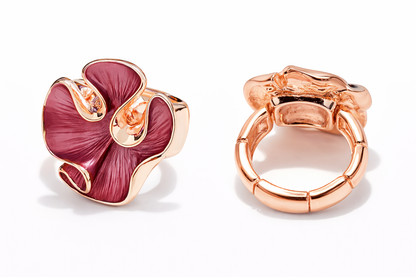 Ring Elastisch Emaile Volant Farben Blume abstrakt nickelfrei Amorino