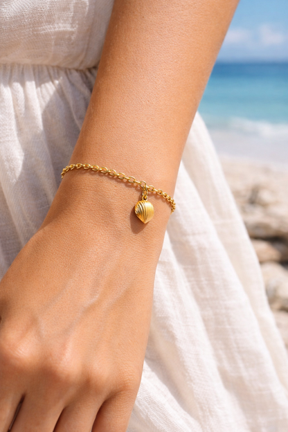 Biba Armband Bettelarmband Matt Goldfarben Matt Silberfarben Muschel Biba