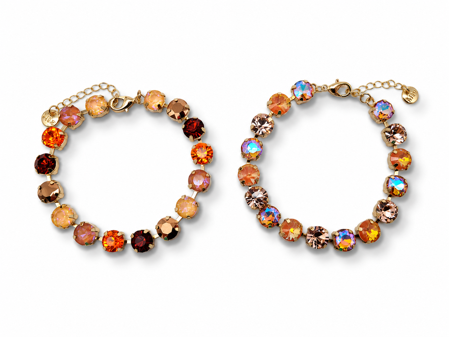 Armband Straßsteinen Orange-Rosa oder Rot-Orange Biba