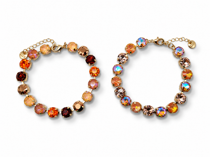 Armband Straßsteinen Orange-Rosa oder Rot-Orange Biba