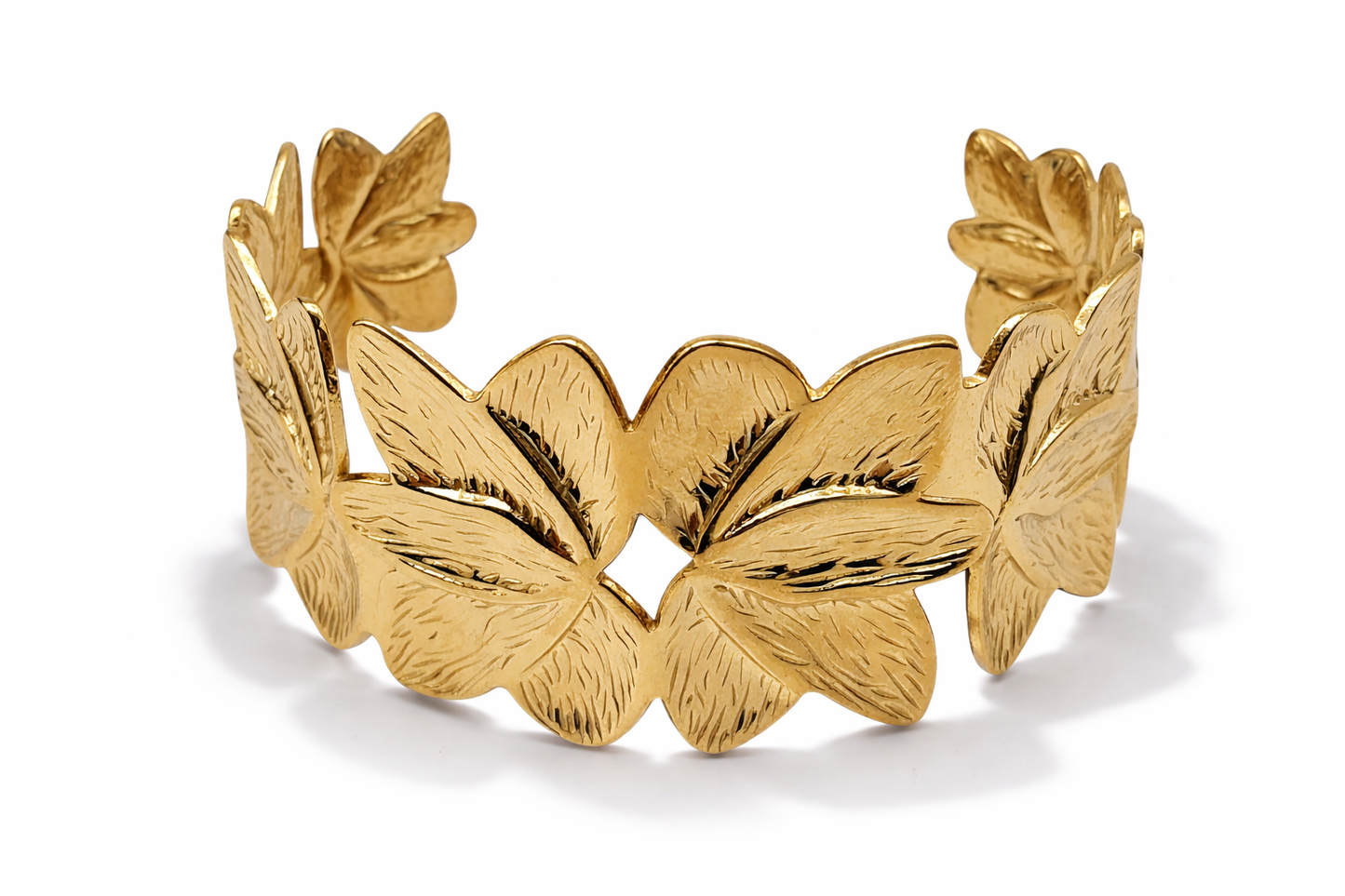 Armreif Gold Blätter Blumen Chic Party Goldfarben elegant Nickelfrei Sweet7