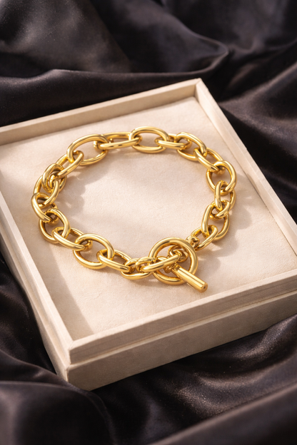 Armband klobige Gliederarmband Goldfarben Luxus elegant Nickelfrei Yehwang