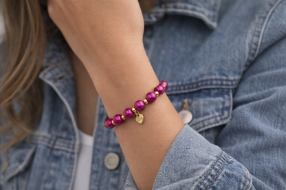 Armband Pink Treasures Space Beads, elastisch Trend Sommer Biba