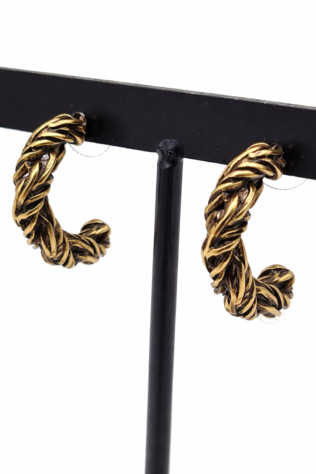 Biba Creolen Goldfarben Vintage Look Gliedercreolen Matt Gold Brocante