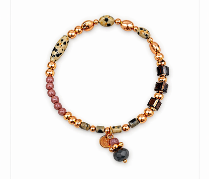 Armband elastisch in Goldkupfer Naturtöne Dalmatiner Trend 2026 Biba