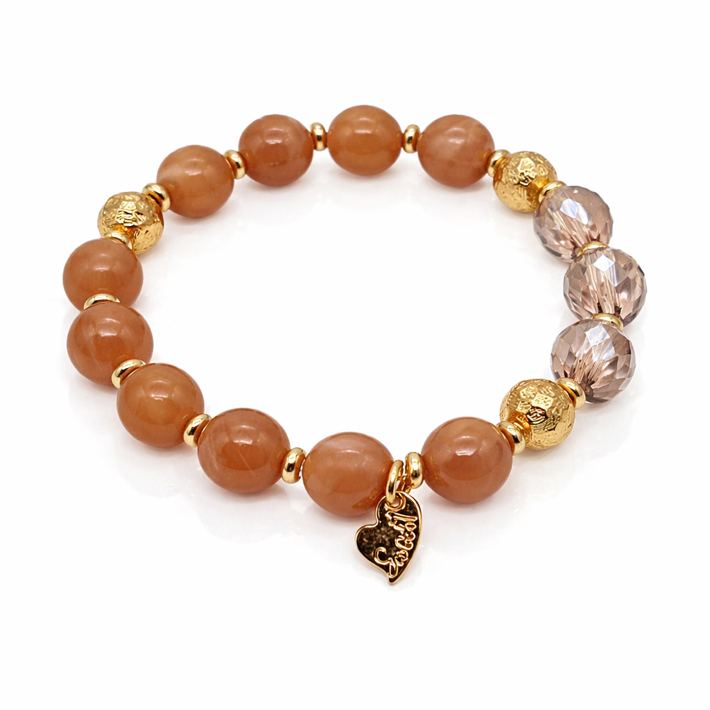 Armband elastisch Altrosa Gold Transparent Nickelfrei Sweet7