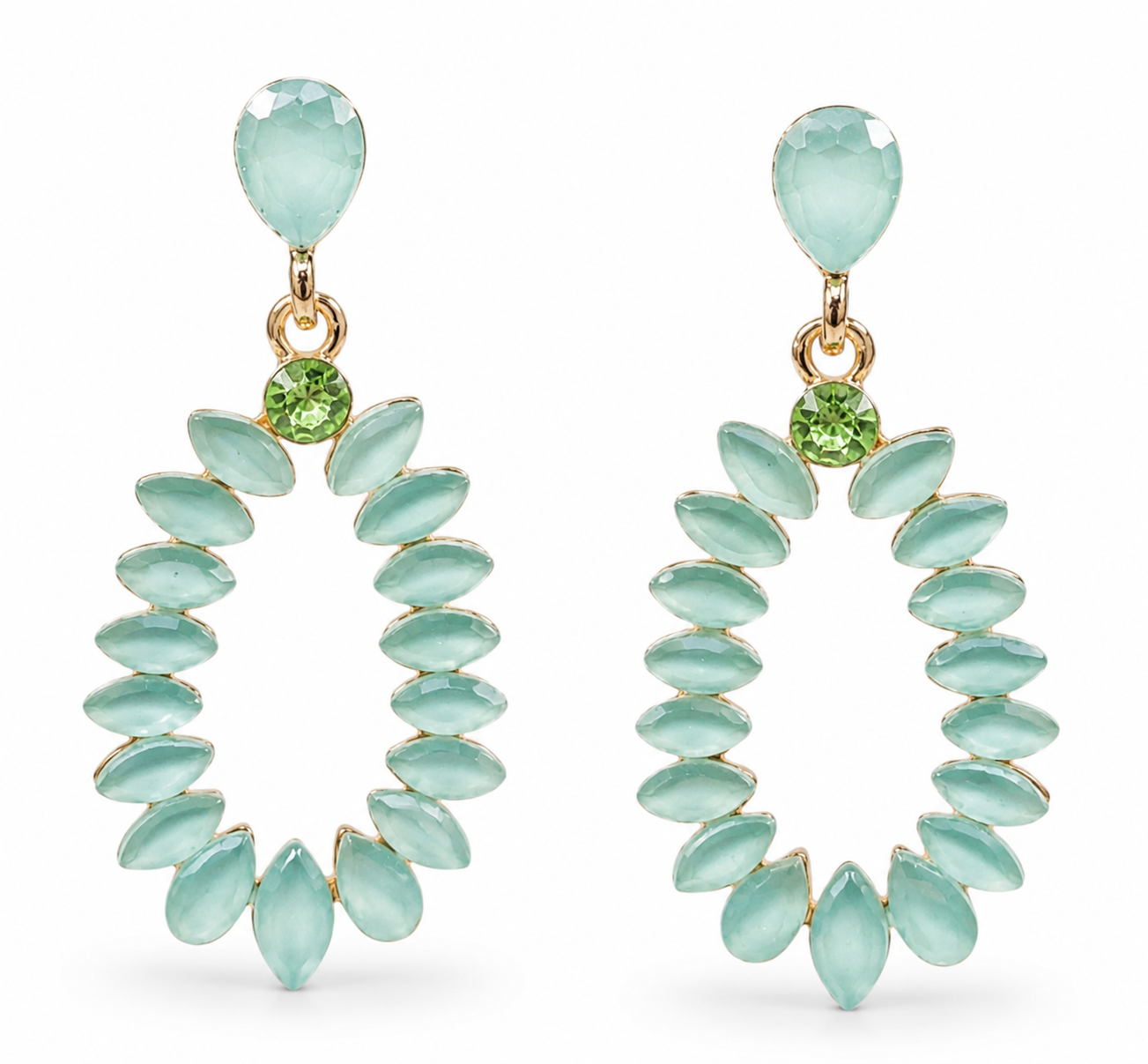 Ohrringe Orhhänger tropfenform Farben Nickelfrei Cat-Eye Stones Sweet7