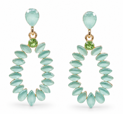 Ohrringe Orhhänger tropfenform Farben Nickelfrei Cat-Eye Stones Sweet7