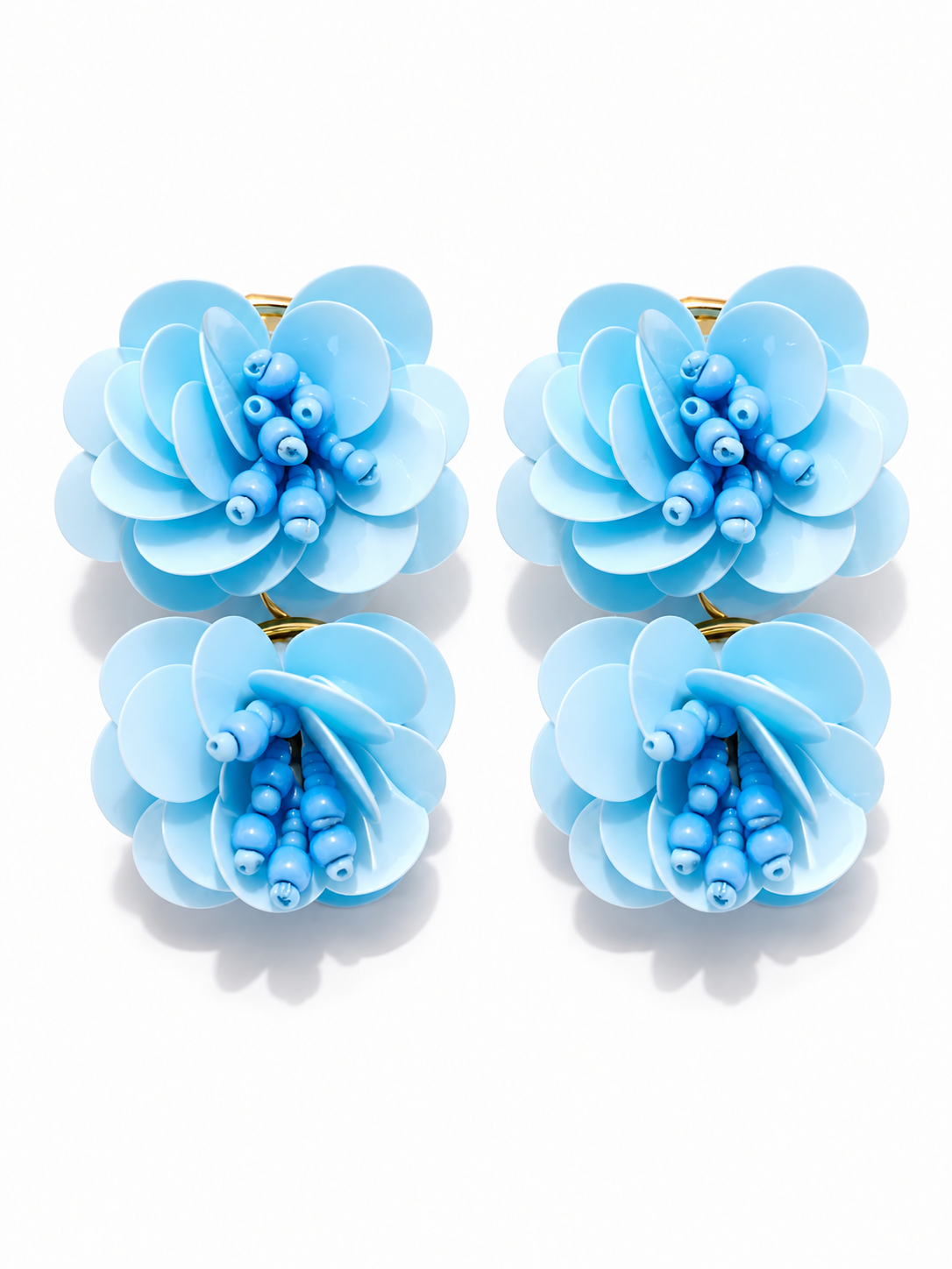 Ohrringe Rose Spirit - Hellblau Grün Rosa nickelfrei Statement Party Wasser Yehwang