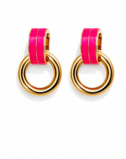 Ohrstecker Goldfarbe Rosa Grün Pink Nickelfrei Ohrringe Ohrhänger Yehwang