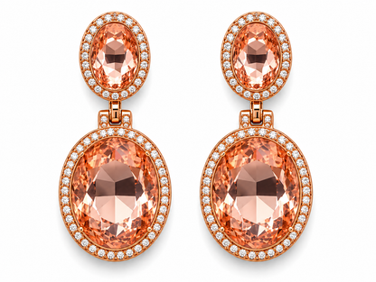 Ohrringe Ohrhänger mit Strass-Anhänger Rosa und Silberfarben Nickelfrei Michelle Bijou