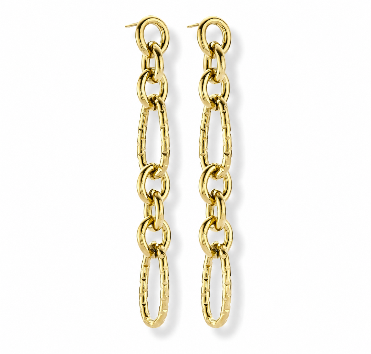 Ohrhänger Goldfarben Gliederkette Lang Elegant Liet & Joliet
