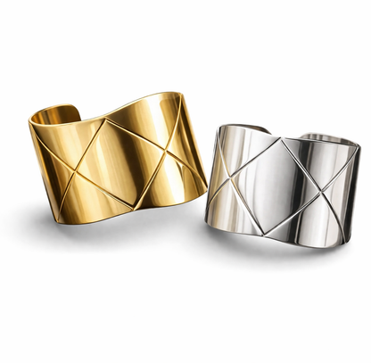 Armreif Silberfarben Goldfarben Edelstahl Nickelfrei Ausgefallen Geschenk Yehwang