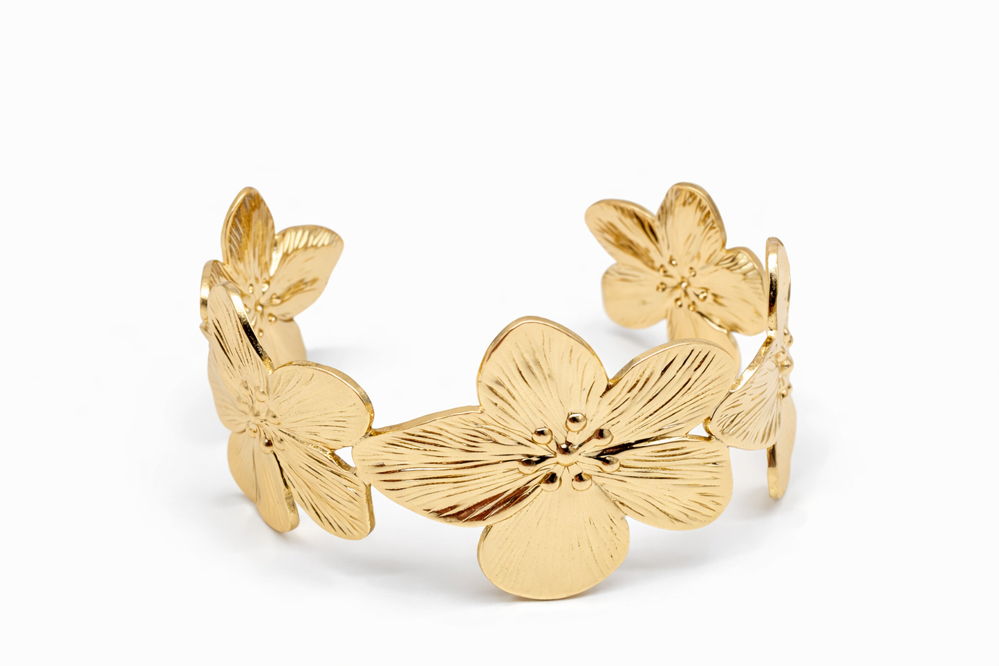 Armreif mit Blumen Motiv Goldfarben Silberfarben Bronze Nickelfrei Cosmos