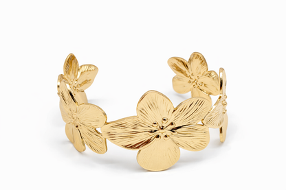 Armreif mit Blumen Motiv Goldfarben Silberfarben Bronze Nickelfrei Cosmos
