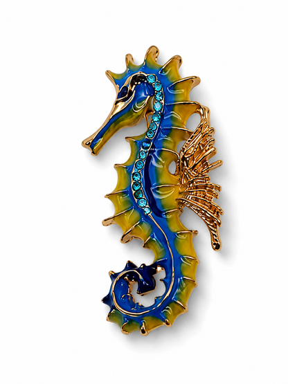 Brosche Seepferdchen Bunt Meer Ocean Aquarium Urlaub Modeaccessoires