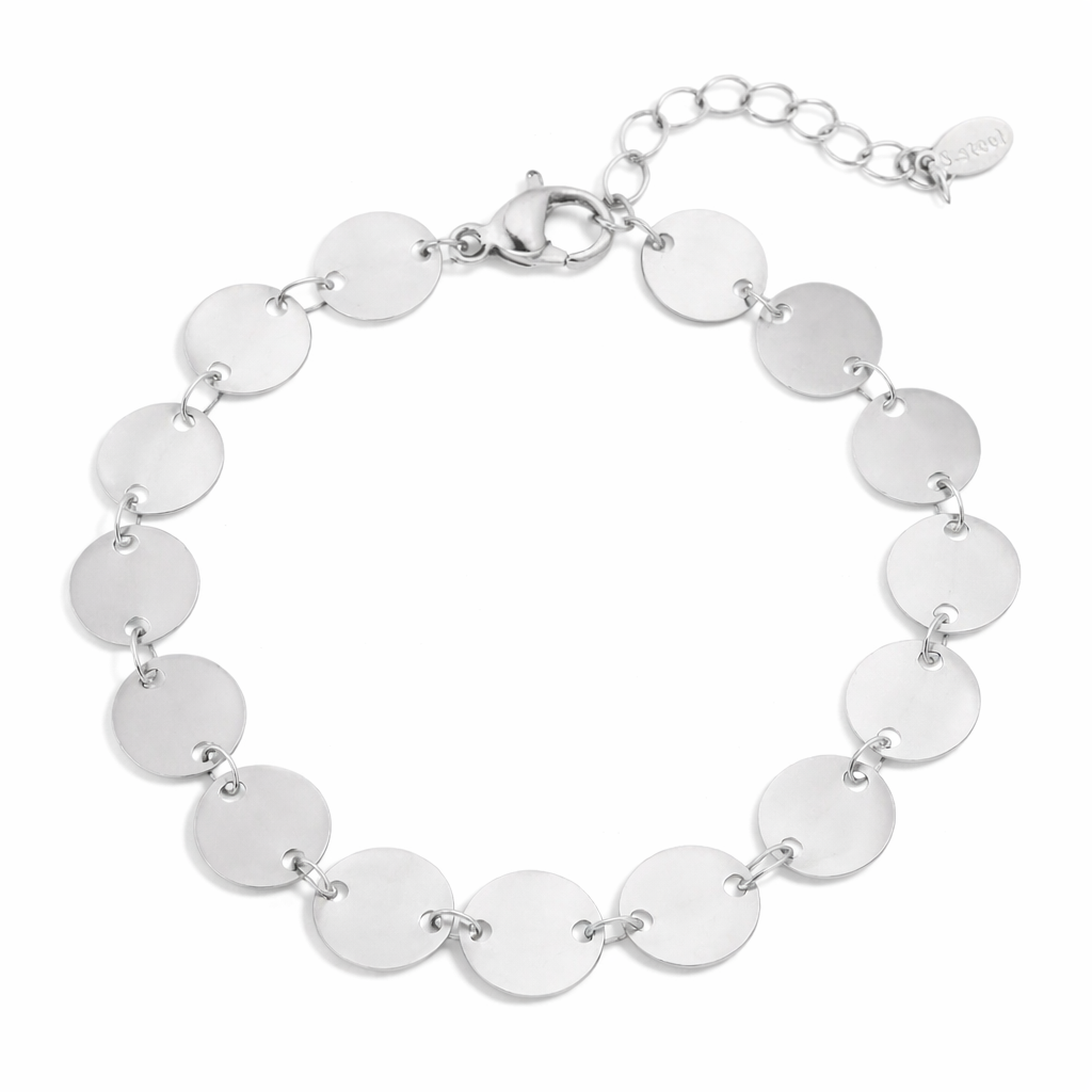 Armband mit verbundenen silberfarbene Plättchen Nickelfrei Yehwang