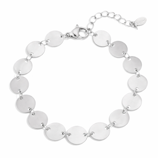 Armband mit verbundenen silberfarbene Plättchen Nickelfrei Yehwang
