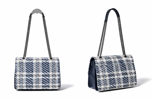Tasche Handtasche Umhängetasche Ines Delaure Tweed elegant stilvoll trend