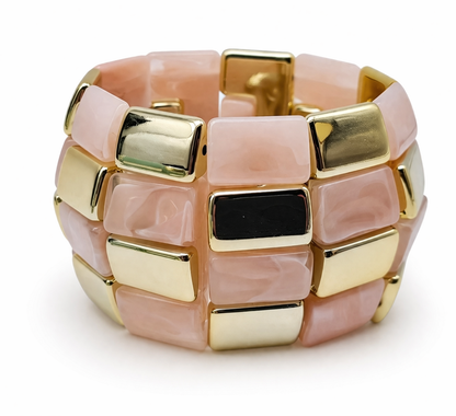 Armband Stretch Goldfarben Blassrosa Weiß Hellblau Hellgrün Beige Schwarz Nickelfrei